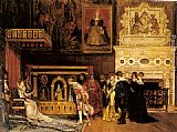 The Court Jester Paintings - The Presentation at Court by Ignacio Leon y Escosura